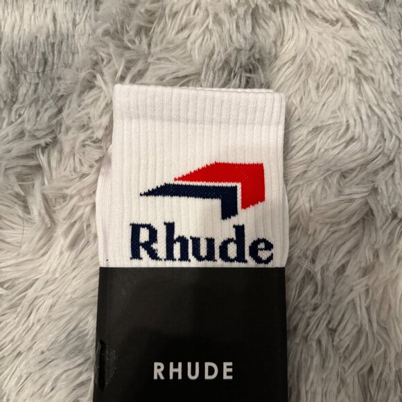 Rhude Red and Blue Arrow Logo Socks - Picture 3 of 3
